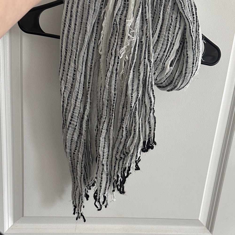 Mossimo Supply Co. Black and White Striped Scarf